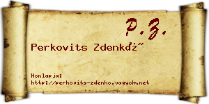 Perkovits Zdenkó névjegykártya